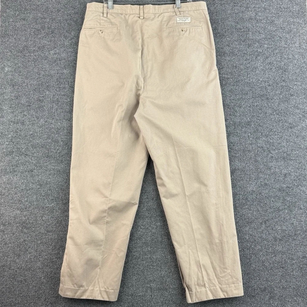 Polo Ralph Lauren Andrew Chino Pants Men's 38x32 Tall Tan Pleated Classic Cotton